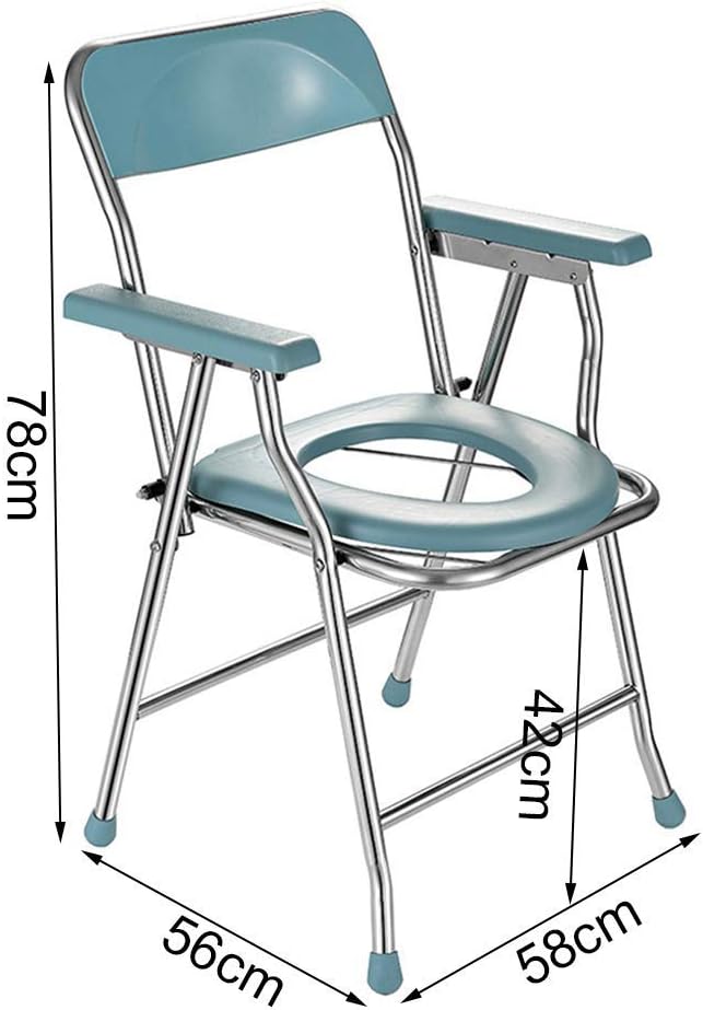Bathroom Safety Toilet Shower Chair Folding Bedside Potty for Elderly Disabled k7m