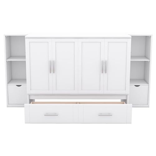 Queen Size Murphy Bed with Storage Drawers and USB Ports a7k