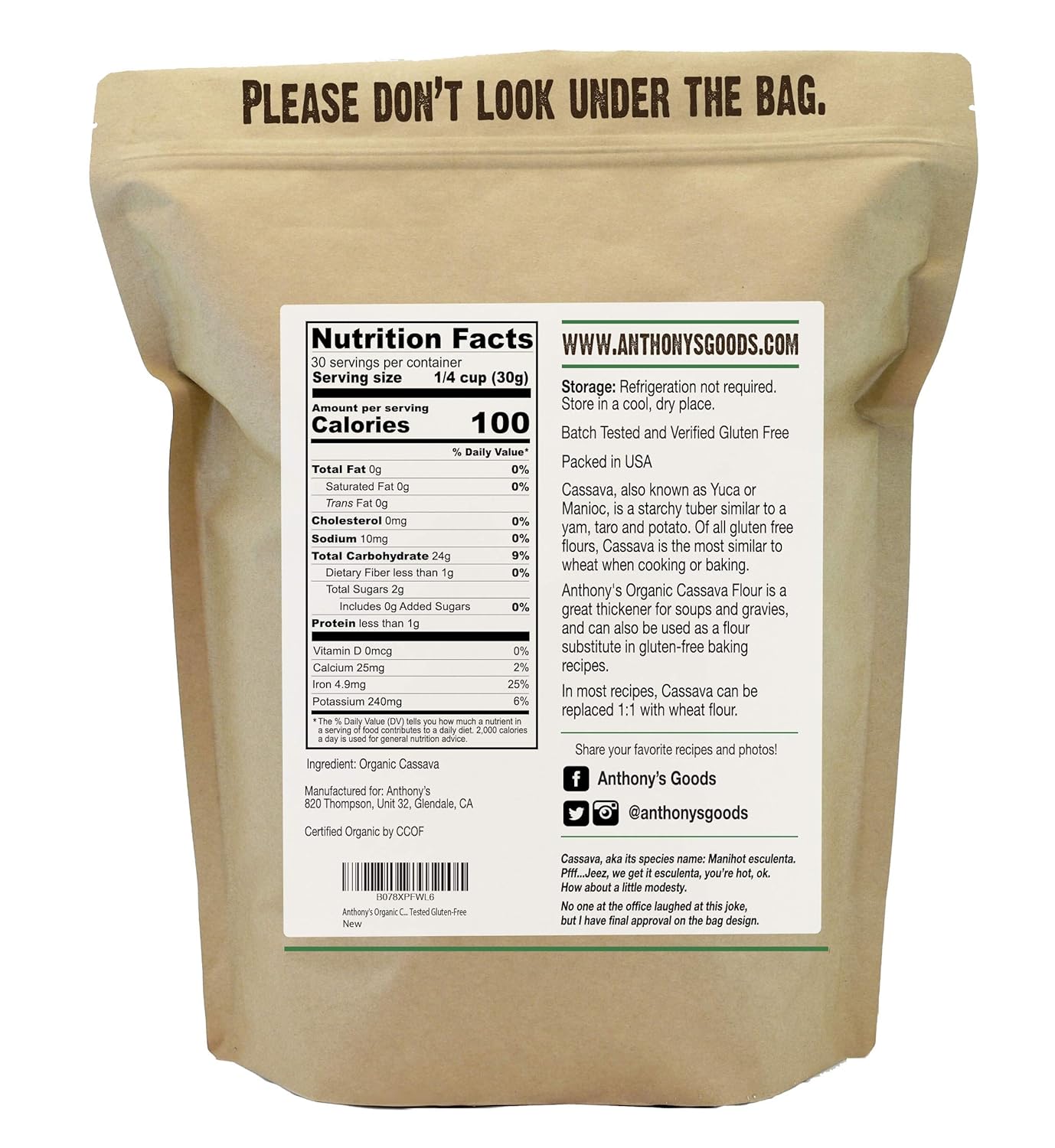 Organic Cassava Flour 2 lb Gluten Free Vegan a7