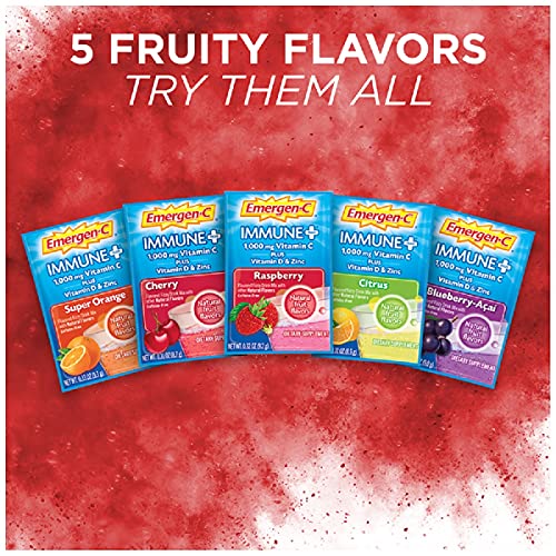Vitamin C Powder with D, Zinc, Raspberry Flavor 30 Count k7m