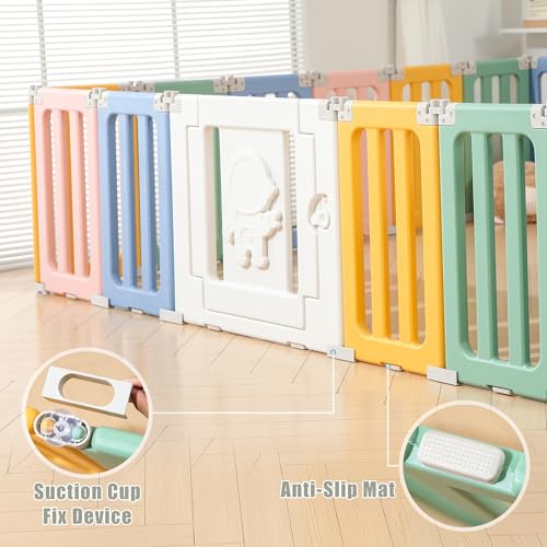 Baby Play Pen Foldable Extra Large Portable Play Yard Grey k7m