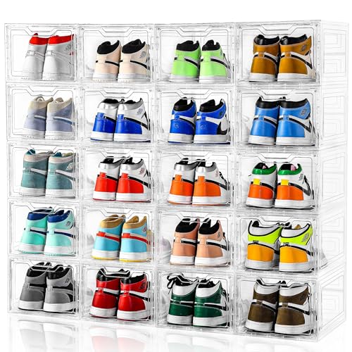 Clear Shoe Storage Organizer Stackable Boxes for Closet a7