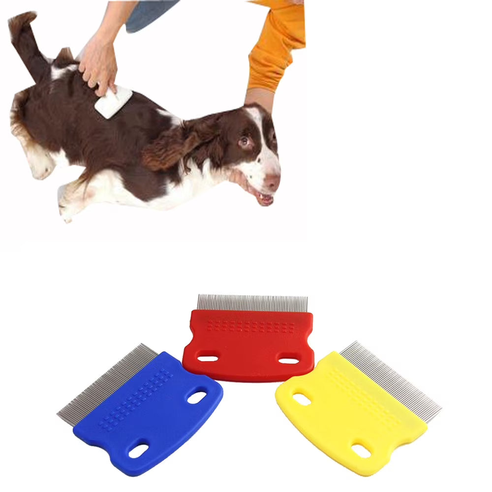 Shldybc Pet Hair Grooming Comb Flea Shedding Brush Puppy Dog Stainless Comb, Dog Puppy Grooming Steel Small Fine Toothed Pet Flea Comb New