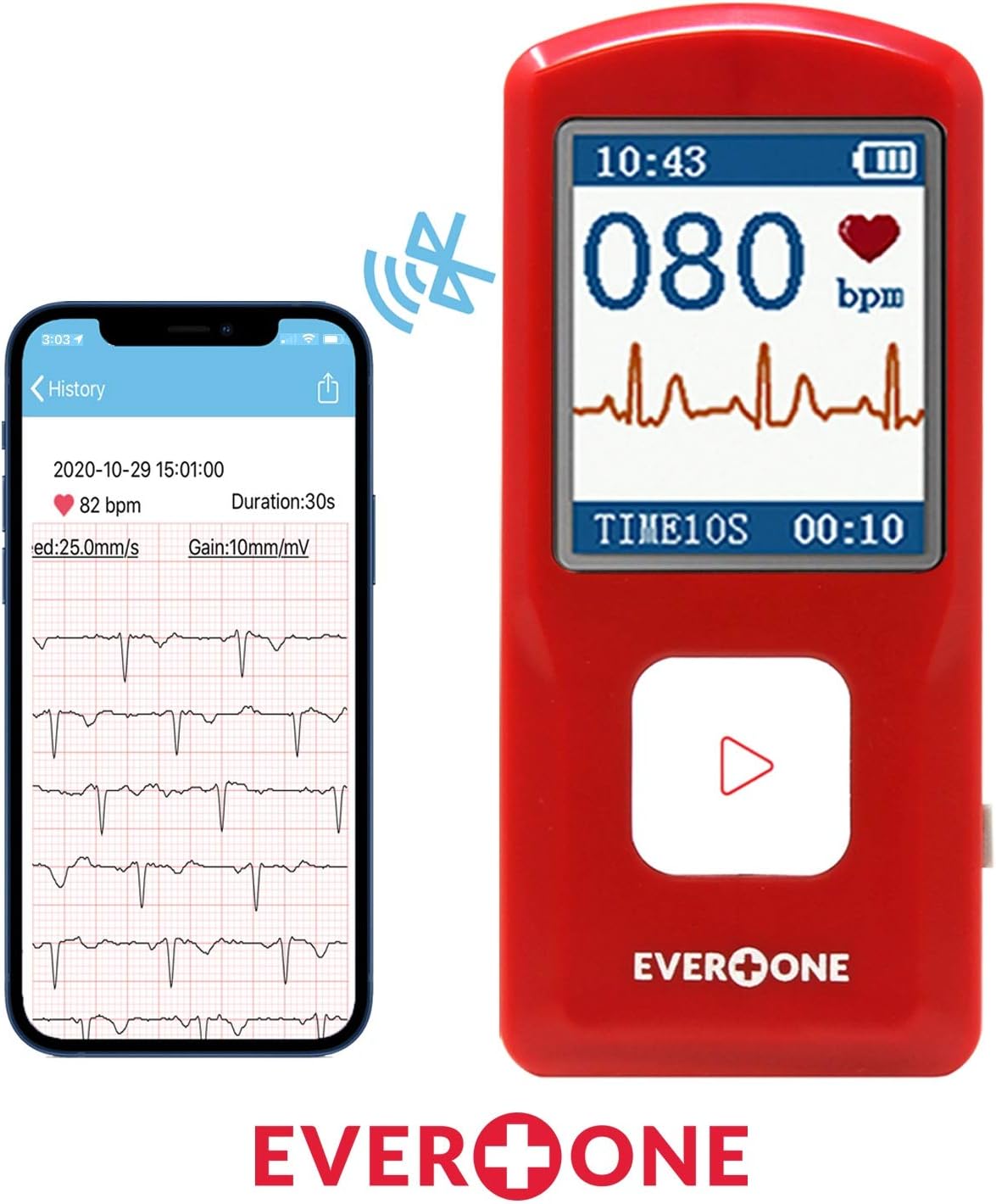 Portable Bluetooth ECG/EKG Monitor for Heart Rate Tracking k7m