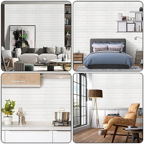 Brick Wall Panels 20 Pack Peel and Stick 3D Wallpaper Waterproof Foam Faux Brick q7