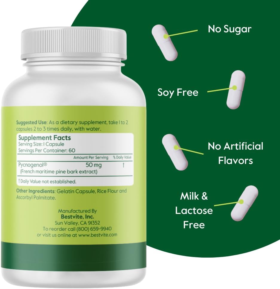 Pycnogenol 50mg Capsules 120 Count a7