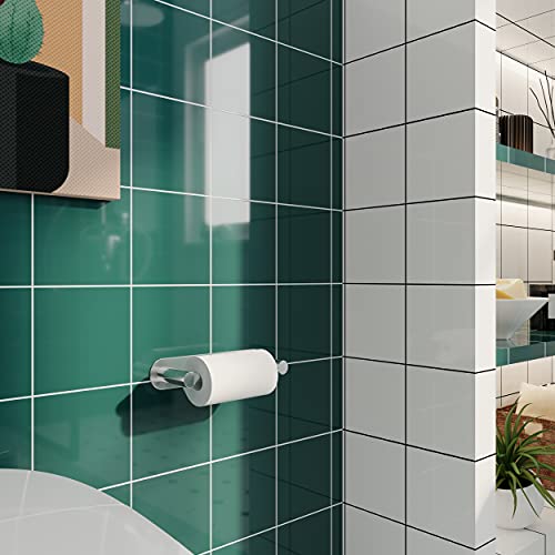 Adhesive Toilet Paper Holder Brushed Nickel Double Post Pivoting No Drilling Stainless Steel k7