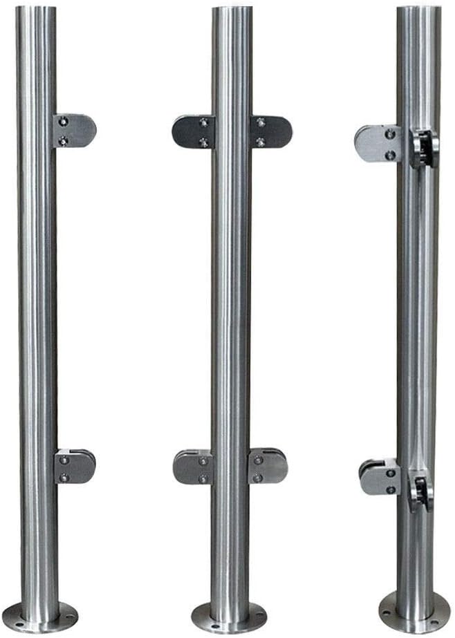 Glass Balustrade Railing Post Stainless Steel Handrail Garden Fencing 110cm Silver a7