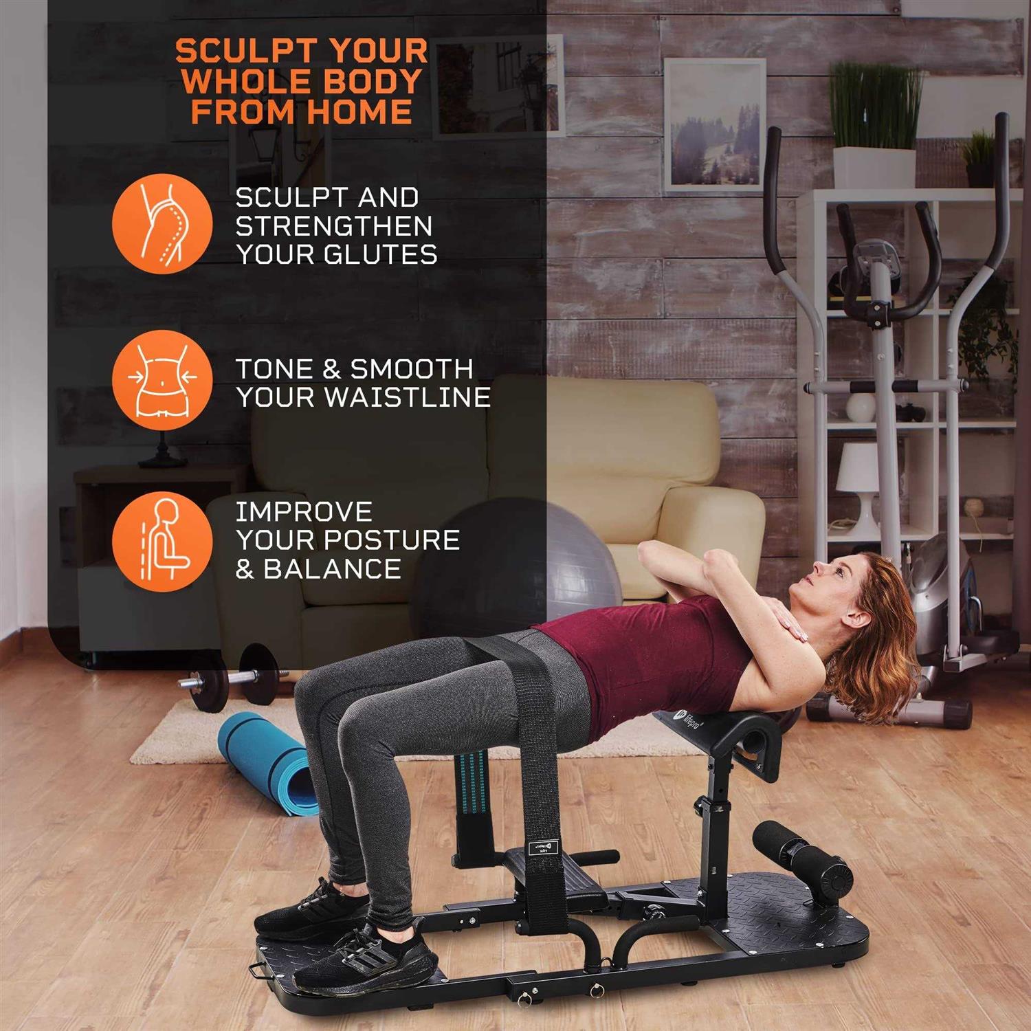 Hip Thrust Machine for Home Gym with Resistance Bands k7