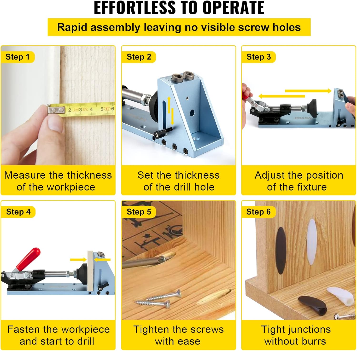 Pocket Hole Jig Kit with Adjustable Wood Joinery Tool a7