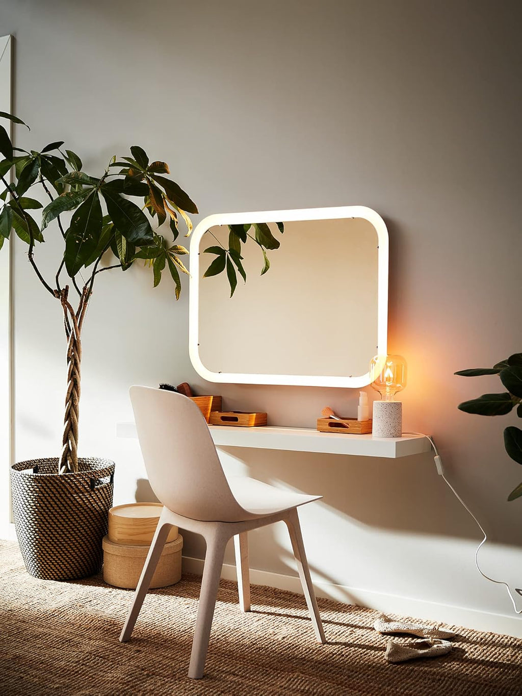 Wall shelf white 26x110 cm with mounting hardware k7