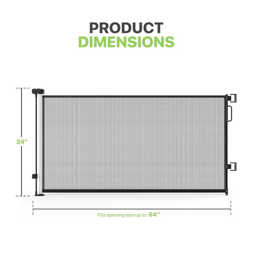 Retractable Mesh Safety Gate for Doorways Stairs 34in White a7