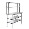 24" X 30" AmGood Stainless Steel Work Table | Commercial & Residential Kitchen Laundry Garage Utility Bench | NSF Metal Prep Table (24" x 30" Table + 2 Shelves + Overshelf)
