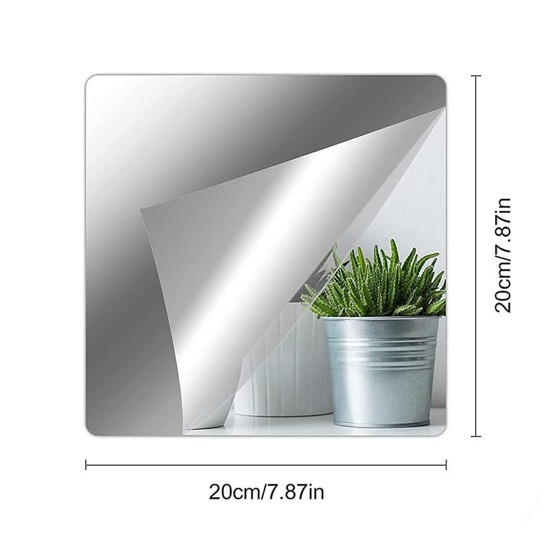 Acrylic Mirror Tiles 20x20cm Self Adhesive Wall Decor k7