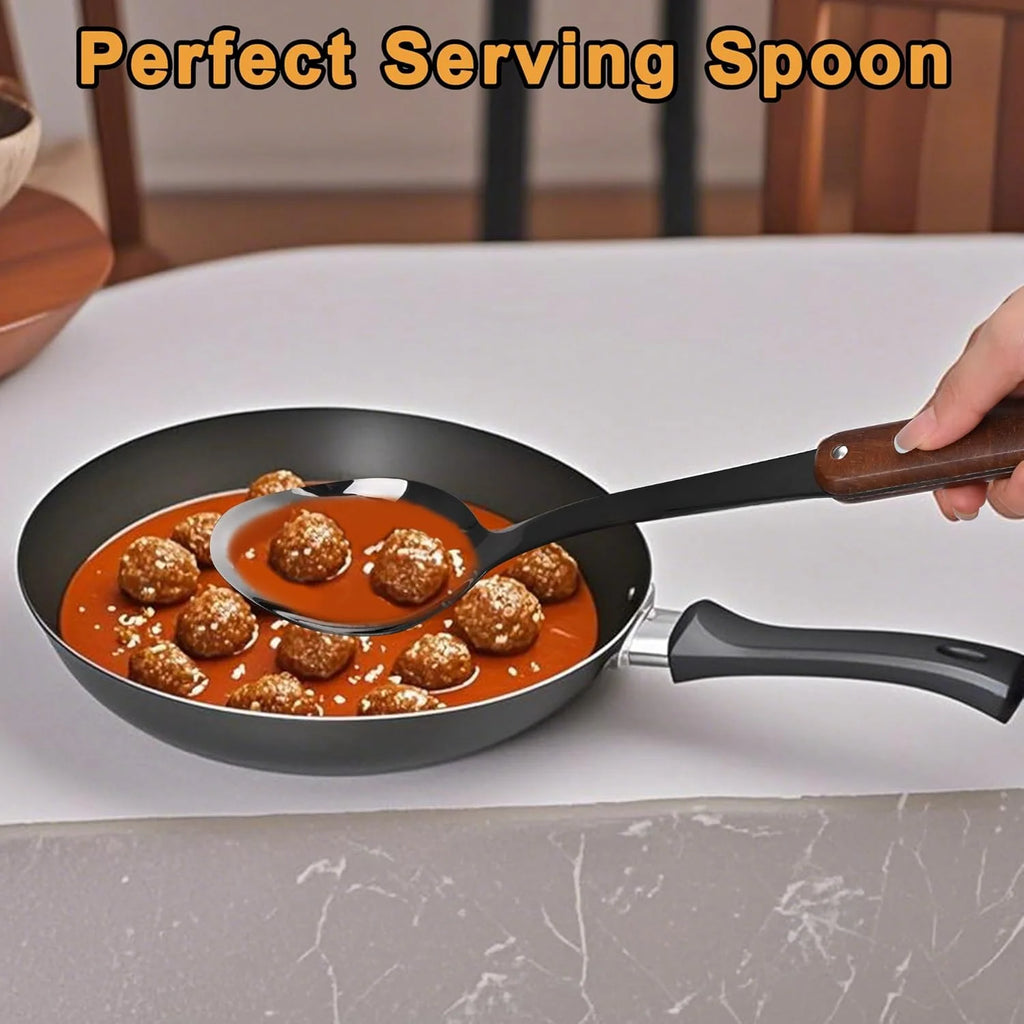 Stainless Steel Cooking Utensils Set 6 Piece Wooden Handle a7