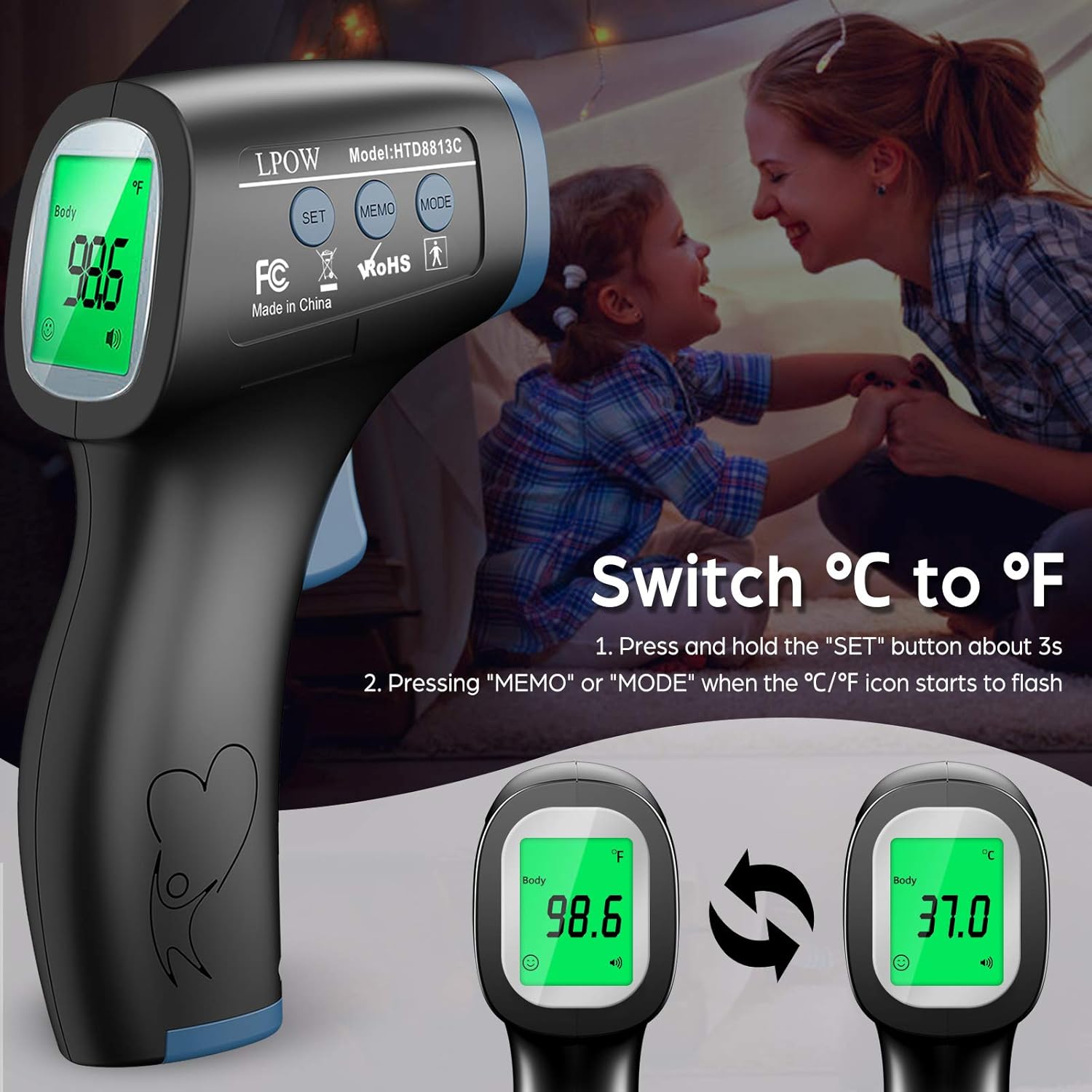 Touchless Infrared Thermometer for Adults Kids f7k
