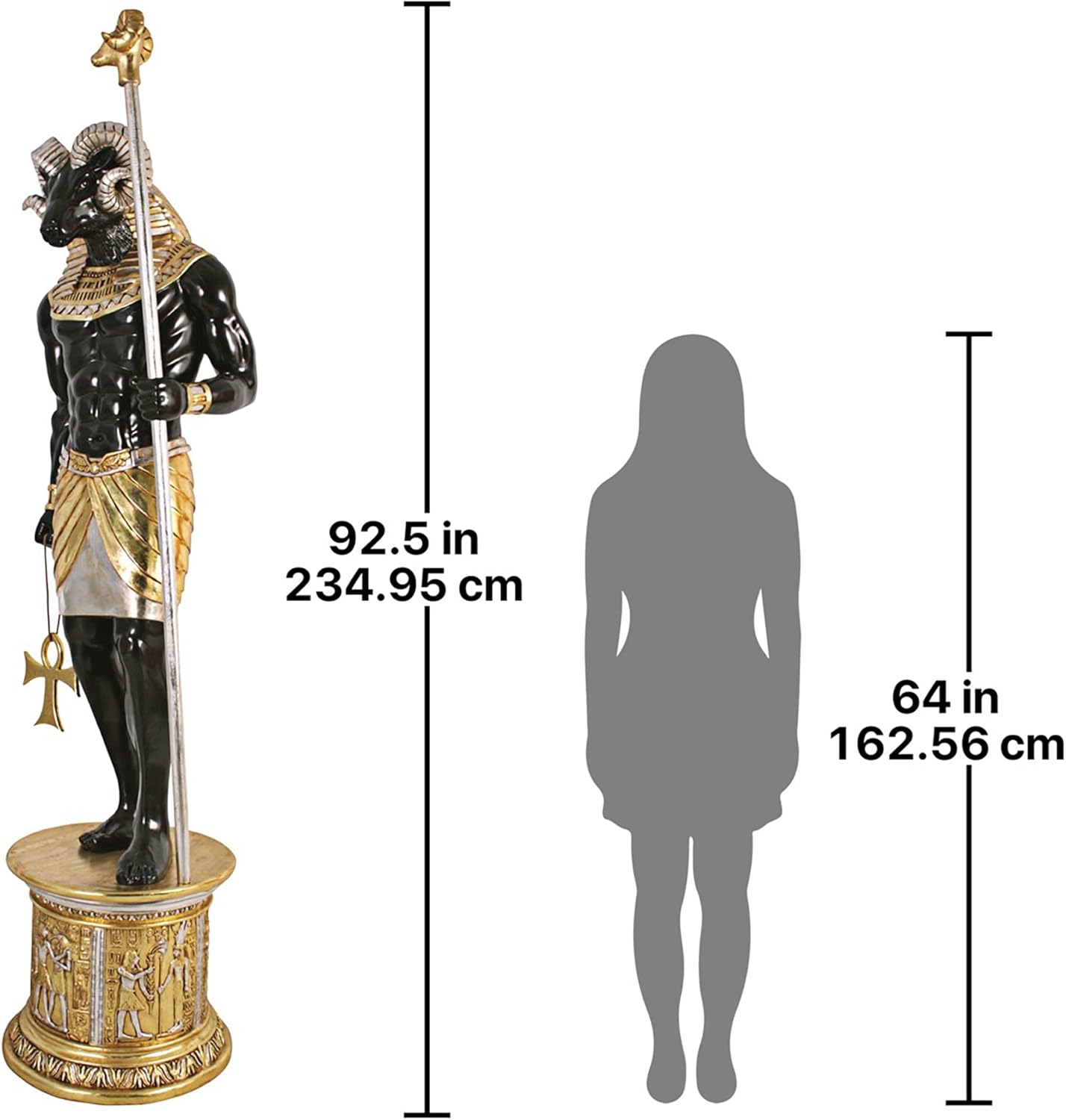 Egyptian Khnum Statue on Temple Column Mount a7