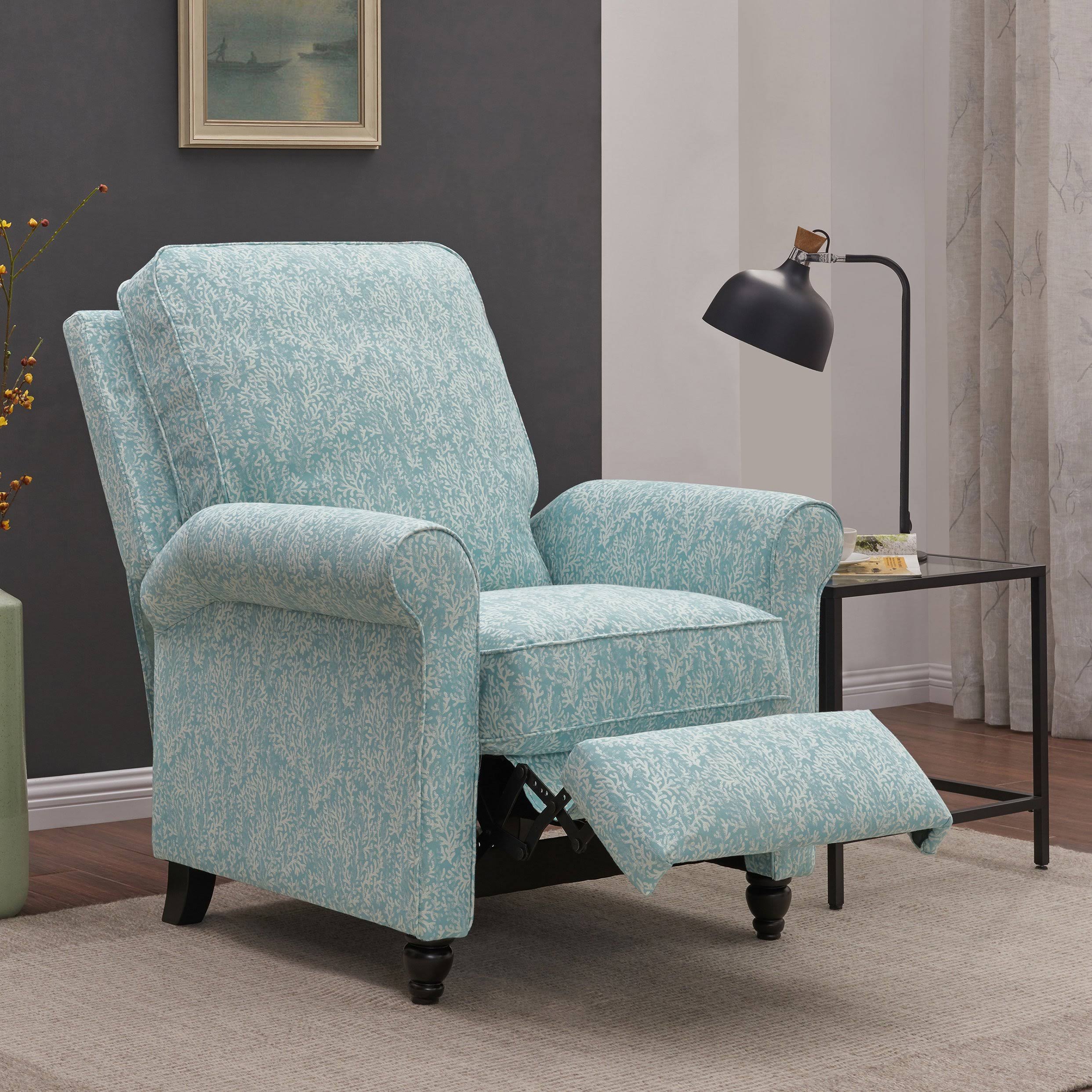 Warm Floral Push Back Recliner Chair k7m