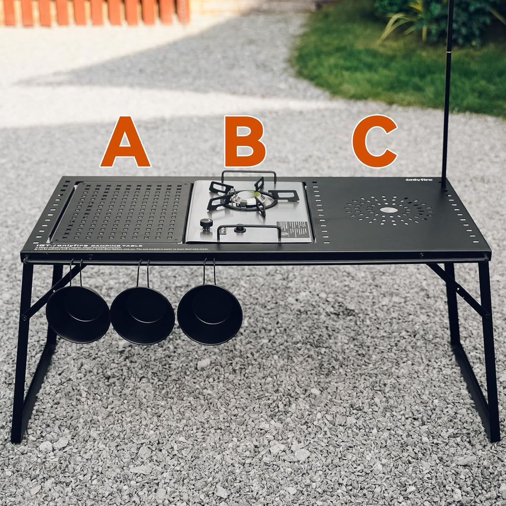 Folding Camping Table with Gas Stove and Carrying Case a7k