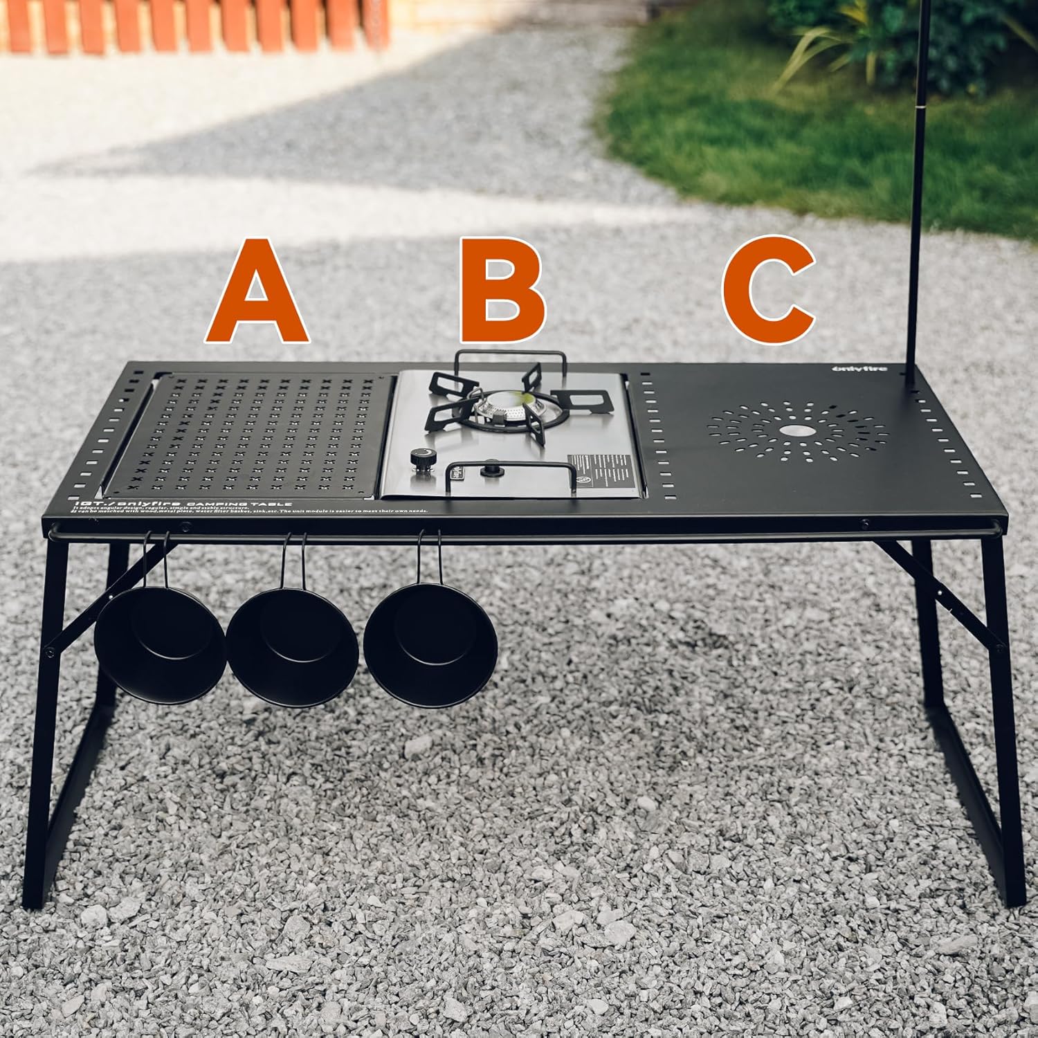 Folding Camping Table with Gas Stove and Carrying Case a7k