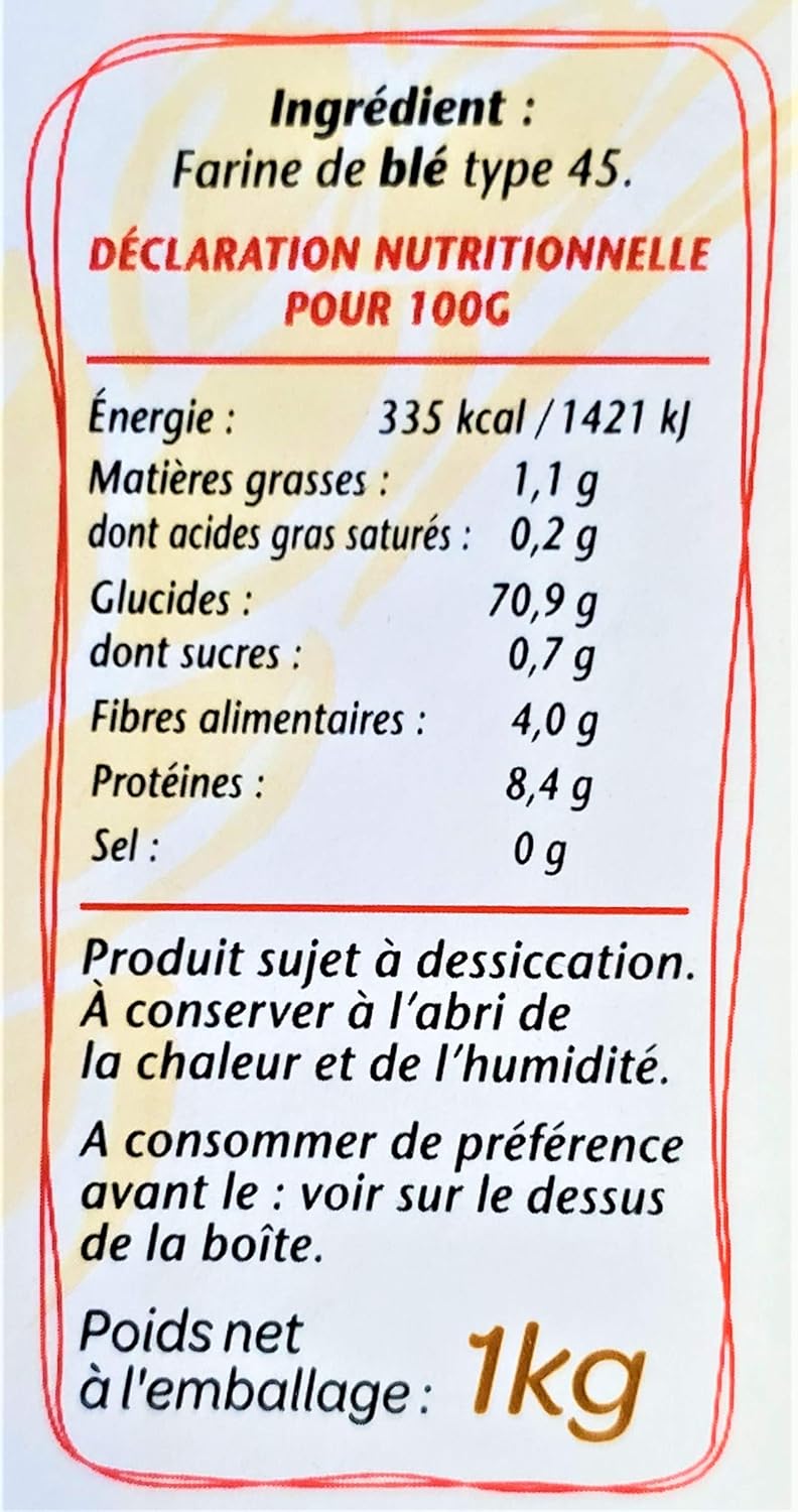 Farine de ble T45 Wheat Flour 2kg a7