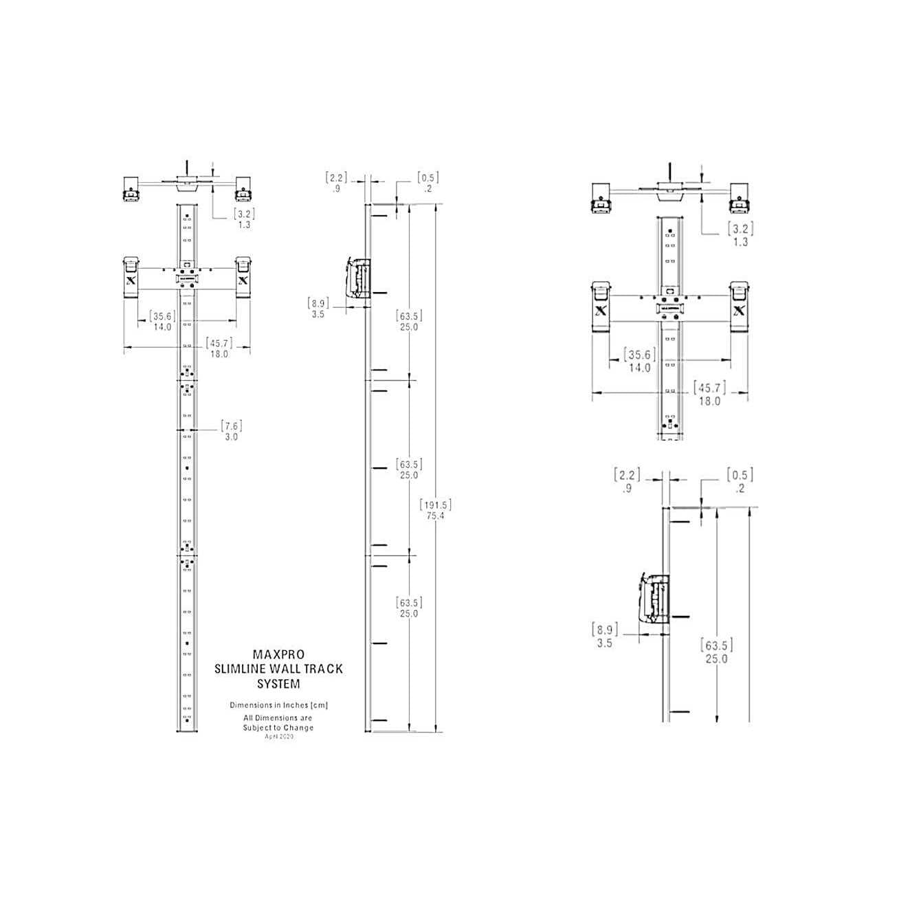 Slimline Wall Track Home Gym System k7m