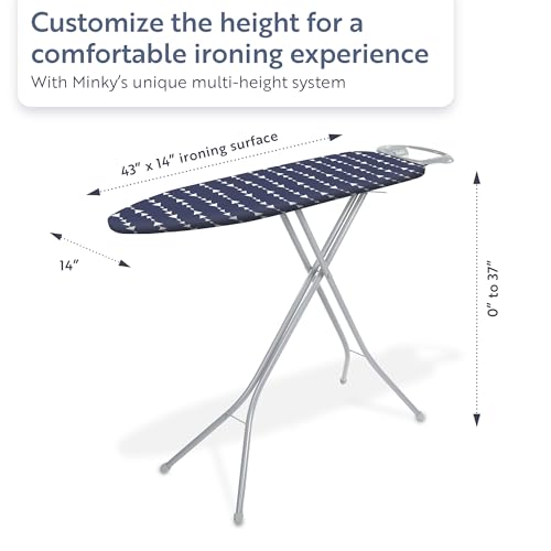 Freestanding Full Size Ironing Board with Iron Rest 43x14 Grey k7m