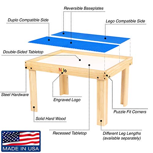 Kids Play Table Set with 2 Detachable Two-Sided Baseplates a7