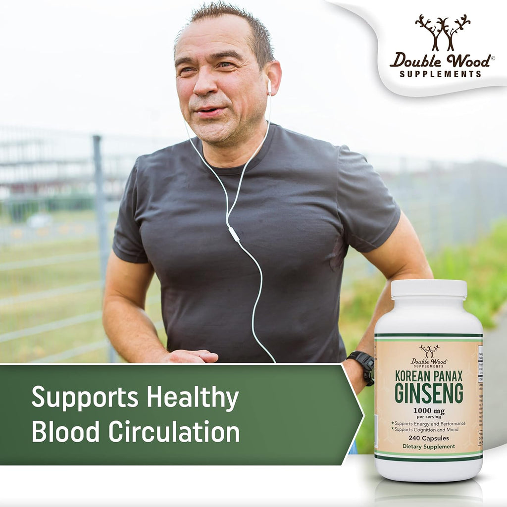 Ginseng Capsules 240 Vegan Capsules 1000mg per Serving k7