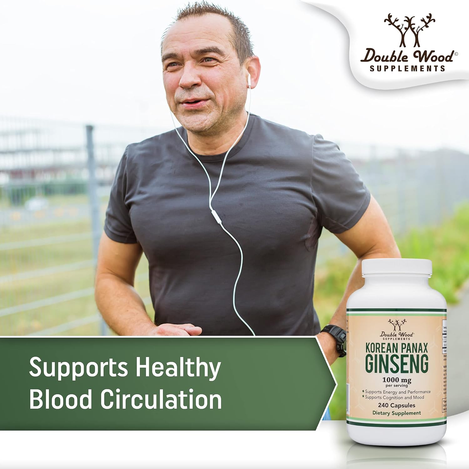 Ginseng Capsules 240 Vegan Capsules 1000mg per Serving k7