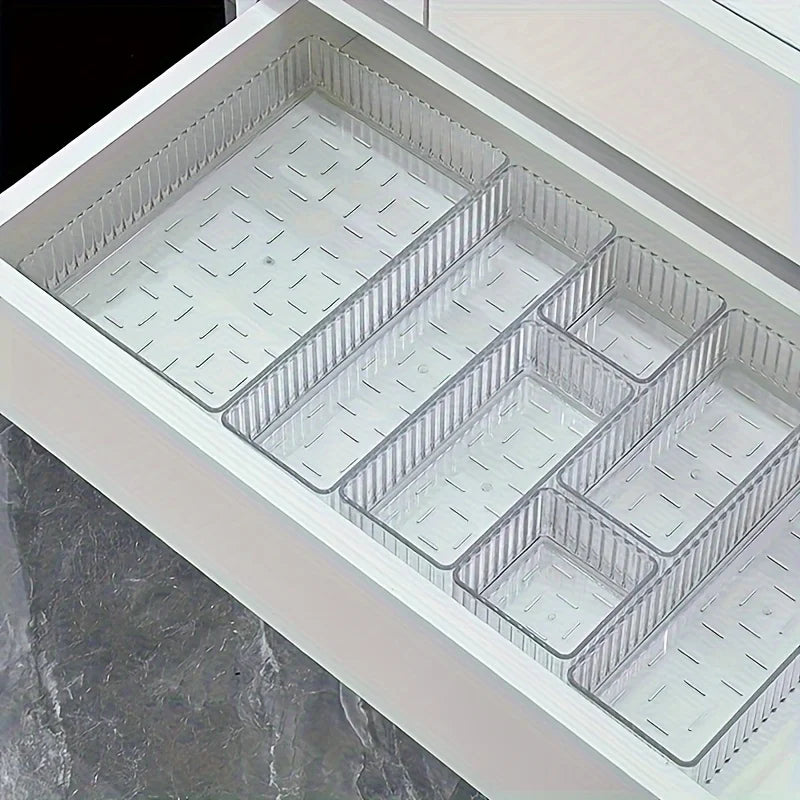 Clear Drawer Organizer Set for Makeup Bathroom Kitchen a7