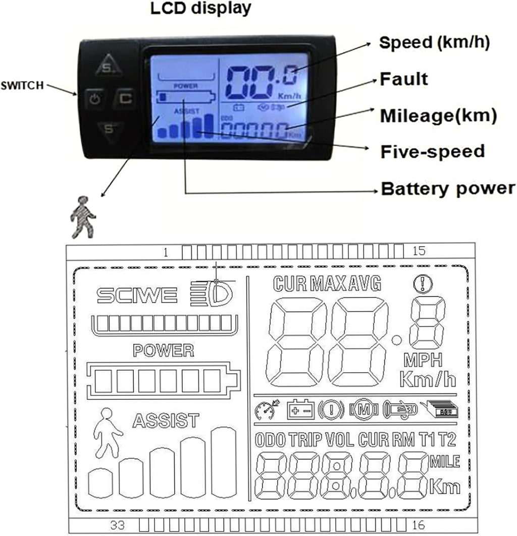 Electric Bike Conversion Kit 26 48V 1500W Rear Wheel Fat Tire Hub Motor with LCD Display a7