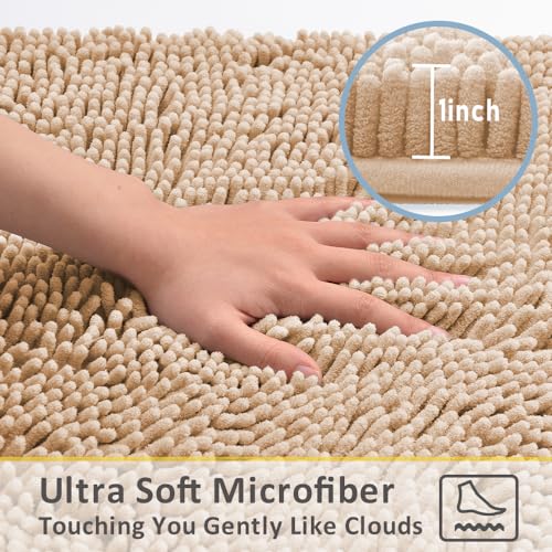 Bathroom Rug Set 3 Piece Non Slip Absorbent Shaggy Mat k7