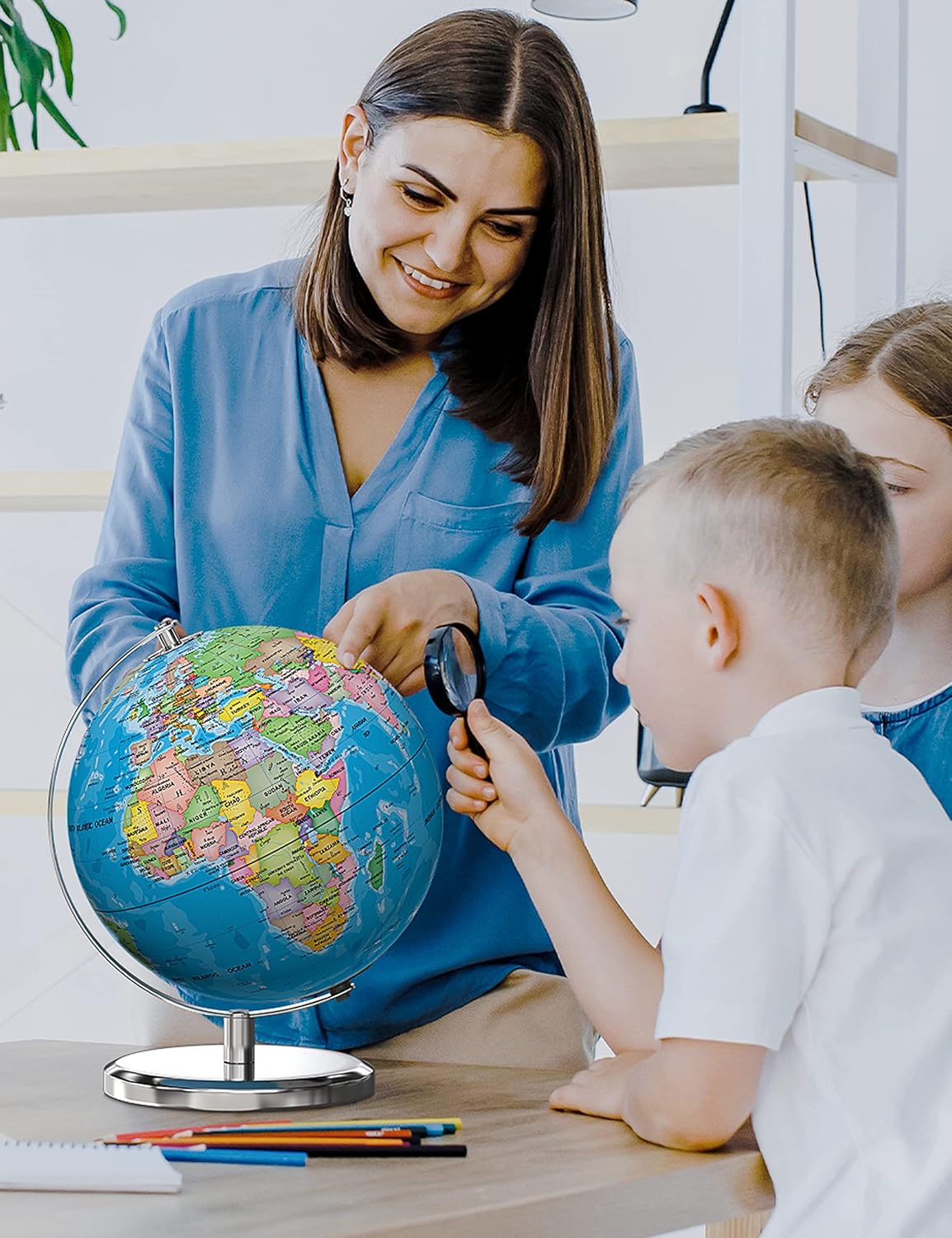 Illuminated Globe with Stand for Kids Learning 9in k7