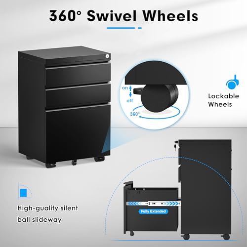 Black File Cabinet 2 Drawer Locking Metal Vertical Filing Cabinet k7