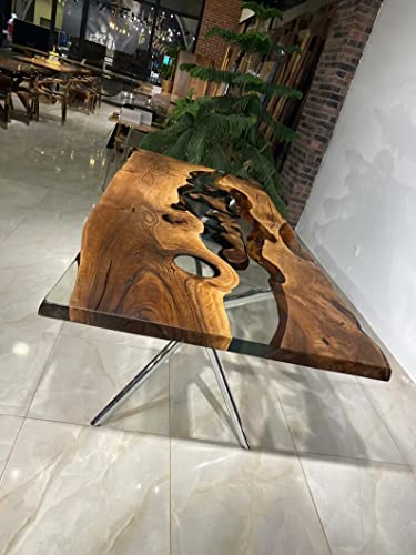 Epoxy Resin River Dining Table Top 60x30 Inches k7