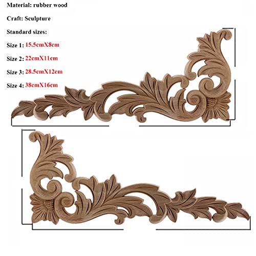 Wooden Floral Carving Wall Decor 10x55cm a7
