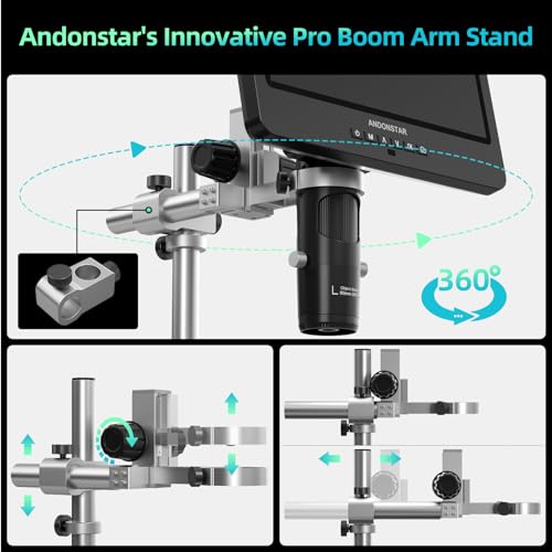 Andonstar AD246S-M Plus 7'' HDMI Soldering Digital Microscope for Electronics Repair, 2000x 3 Lens 2160P UHD Video Record, Soldering Microscope Station with Helping Hands, Coin Microscope, 32GB Card  
7英寸 HDMI 焊接数码显微镜 2000倍 三镜头 4K录像 带辅助支架 32G卡 k7