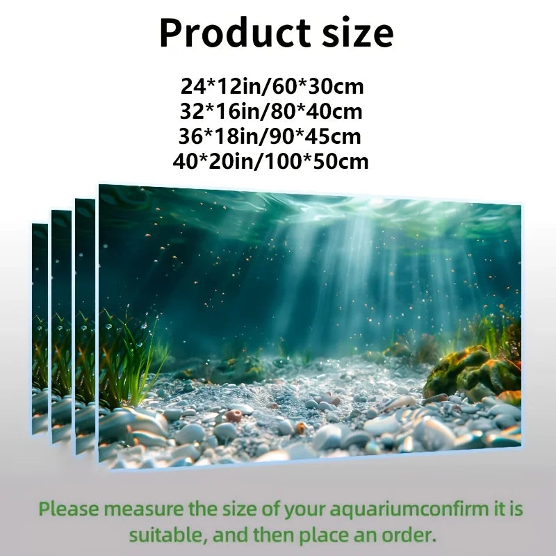 Aquarium Background Sticker 3D Underwater Scene k7