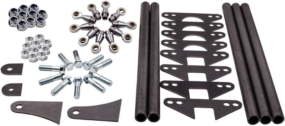 Waverspeed Parallel 4-Link Suspension Kit, Universal 5 Bars Classic Car Rat Rod Mounts with Weld-On 4-Link 1.25" x 24" Bars