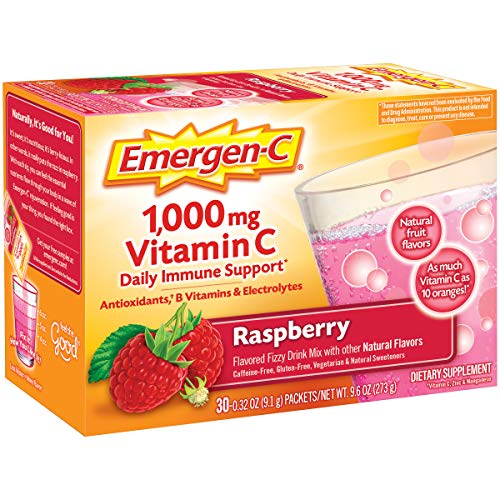 Dietary Supplement Fizzy Drink Mix with Vitamin C, Raspberry, 30 Count x2 k7