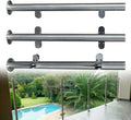 TFCFL 110CM High Glass Balustrade Railing Post Glazing Stainless Steel Pole Handrail Garden Fencing Silver (110cmEnd Post) (110cm Mid Post) Pack of 2