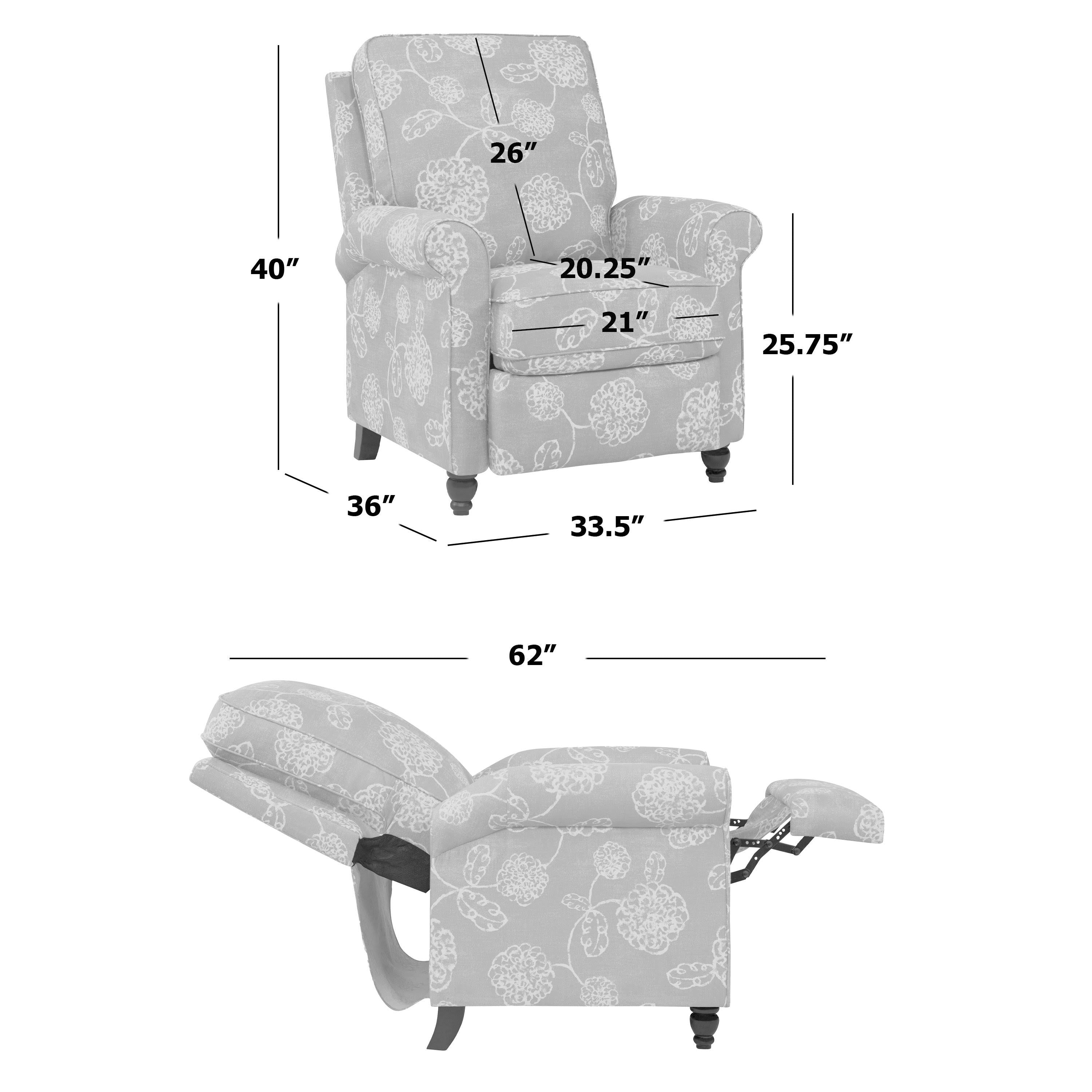 Warm Floral Push Back Recliner Chair k7m