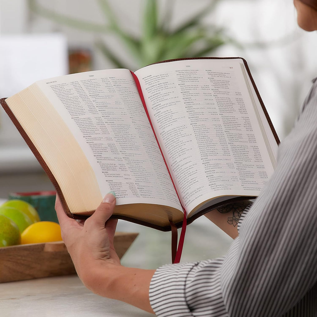 Reference Bible, Goatskin Leather, Black, Red Letter, Comfort Print a7