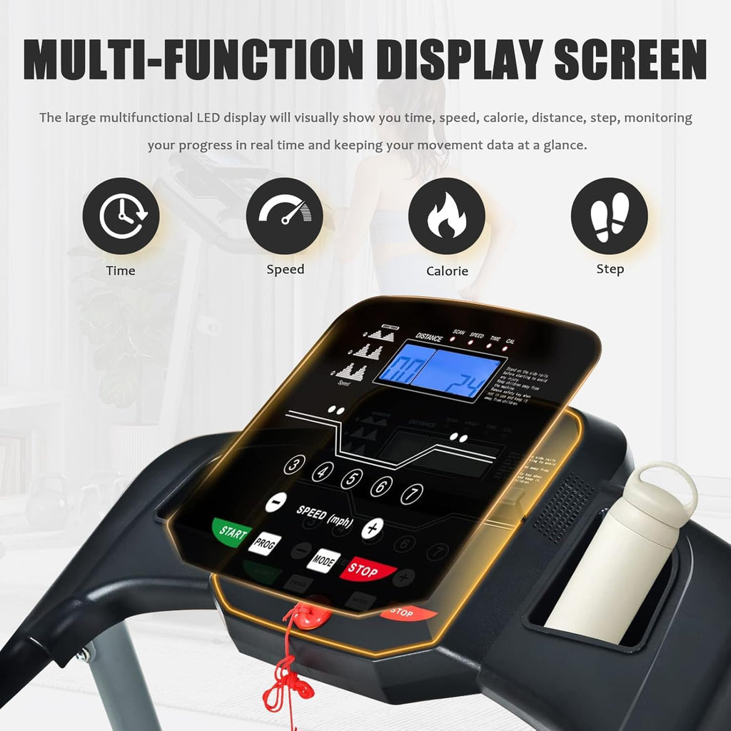 Folding Treadmill for Home Gym with Cup Holder a7