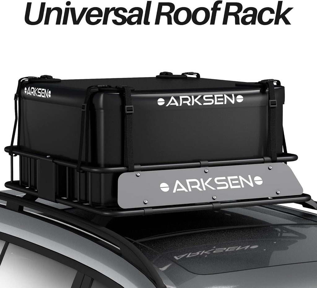 Roof Rack Cargo Basket with Soft-Shell Carrier for SUV Trucks Cars Black k7m