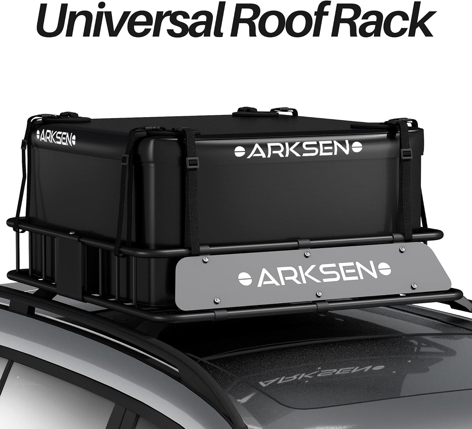 Roof Rack Cargo Basket with Soft-Shell Carrier for SUV Trucks Cars Black k7m