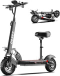 Q2 Electric Scooter for Adults, 800W Motor, Max Speed 27MPH & 35 Miles Range Electric Scooter with Seat, 10" Solid Tires, 48V 13AH Li-on Foldable E Scooter for Adults Dual Shock Absorption
