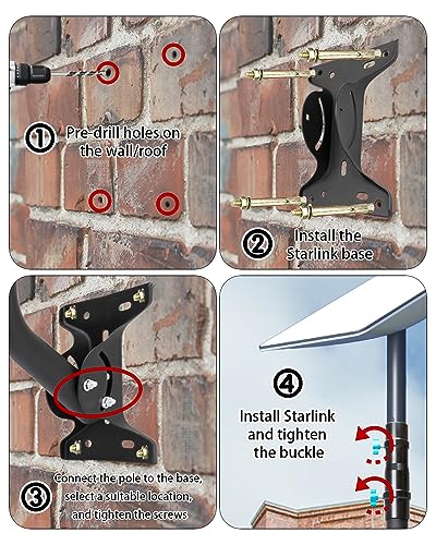 Long Wall Mount for Satellite Internet Kit, Adjustable Roof Mount f8