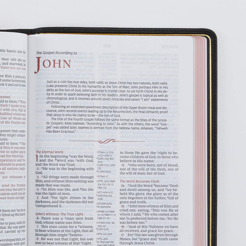 Reference Bible, Goatskin Leather, Black, Red Letter, Comfort Print a7